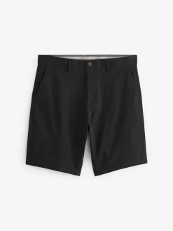 Next Black Straight Fit Stretch Chinos Shorts^ Shorts