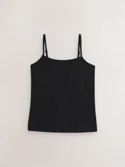 Hot Next Black Strappy Cami Vests 3 Pack (1.5-16yrs)