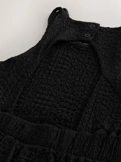 Next Black Strappy Crinkle Summer Dress (3-16yrs)^ Dresses