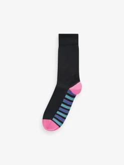 Outlet Next 12 Pack Mens Cotton Rich Socks Black Stripe