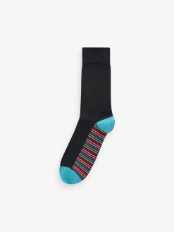 Outlet Next 12 Pack Mens Cotton Rich Socks Black Stripe