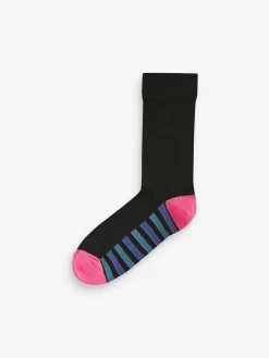 Clearance Next Black Stripe 7 Pack Mens Cotton Rich Socks
