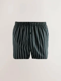 Clearance Next Black Stripe 4 pack Woven Pure Boxers