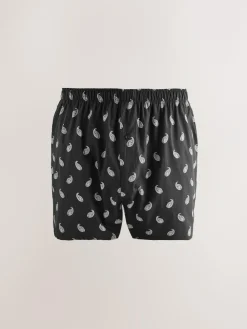Clearance Next Black Stripe 4 pack Woven Pure Boxers