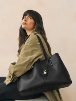 Next Black Structured Tote Bag^Women Bags