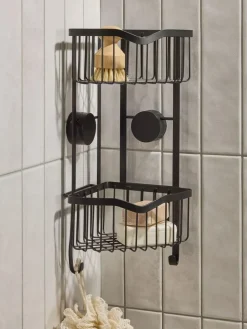 Next Black Suction Corner Shower Caddy^ Bathroom Accessories