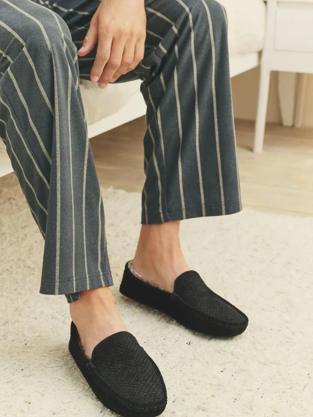 Next Suede Faux Fur Lined Moccasin Slippers^ Slippers|Slippers