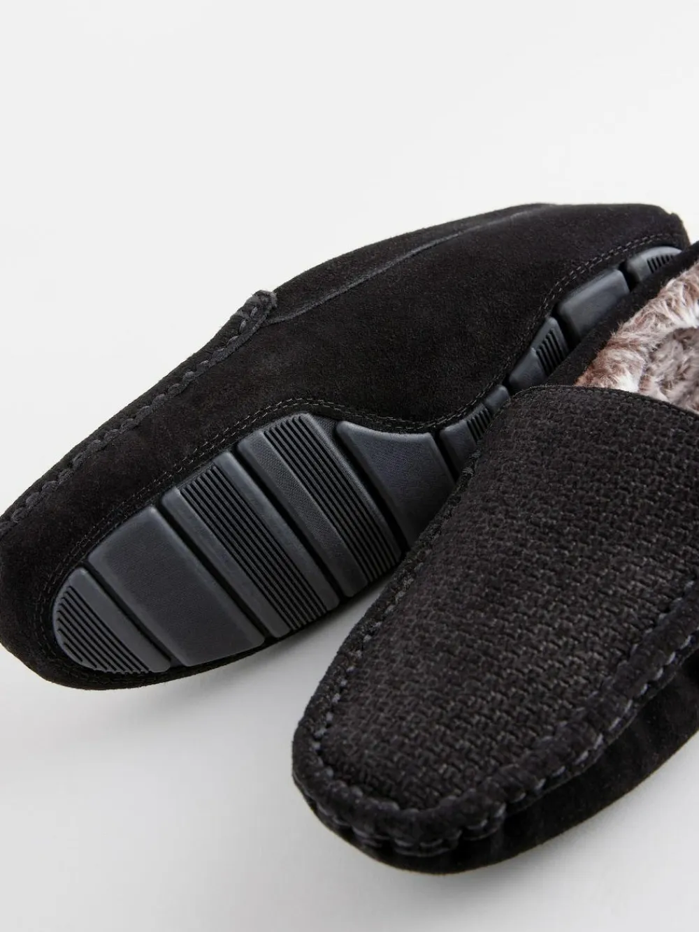 Next Suede Faux Fur Lined Moccasin Slippers^ Slippers|Slippers