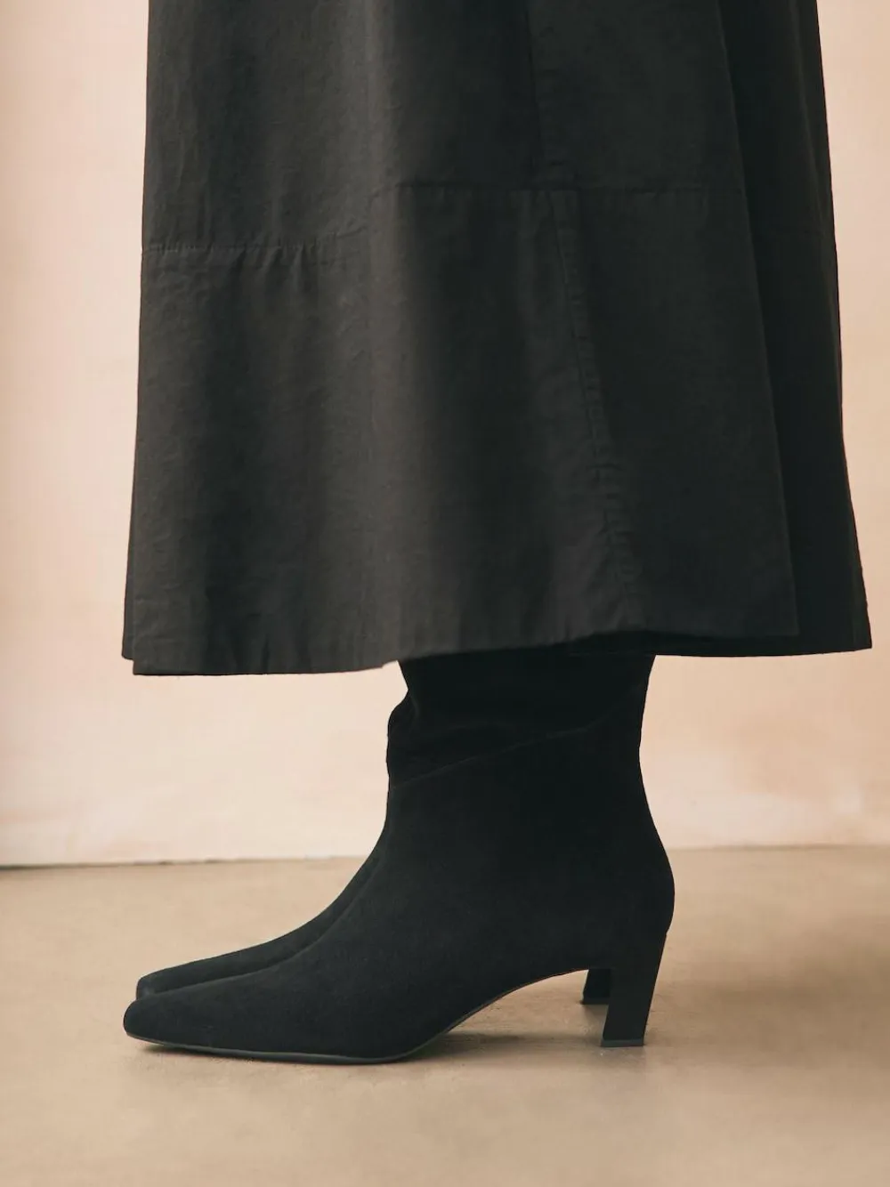 Next Forever Comfort® Knee High Chisel Toe Heeled Boots^Women Wide Fit & Extra Wide Fit