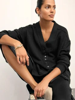 Next Black Supersoft V-Neck Cardigan With Pockets^Women Knitwear|Knitwear