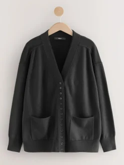 Next Black Supersoft V-Neck Cardigan With Pockets^Women Knitwear|Knitwear