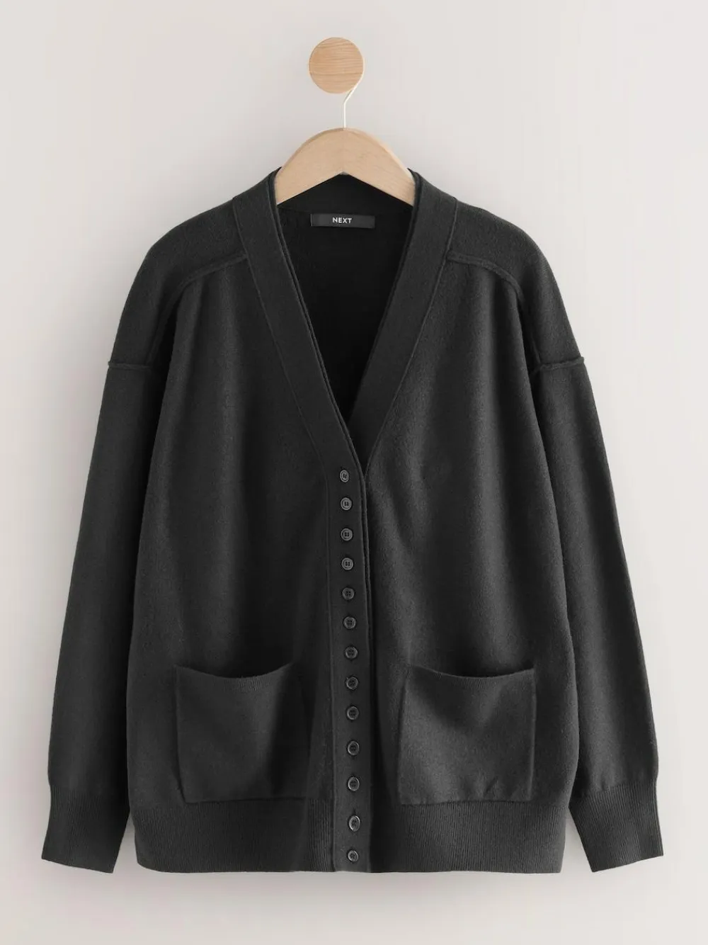 Next Black Supersoft V-Neck Cardigan With Pockets^Women Knitwear|Knitwear