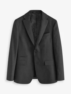 Discount Next Tailored Fit Textured Wool Blend Suit Jacket Black