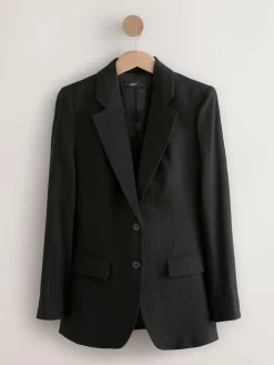 Hot Next Tailored Single Breasted Blazer With Wool Black