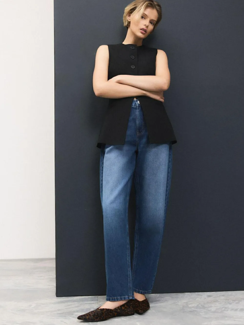 Next Black Tailored Waistcoat With Wool