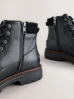 Best Next Tall Leather Zip-Up Boots Black