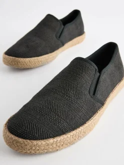 Best Next Textured Espadrilles Black