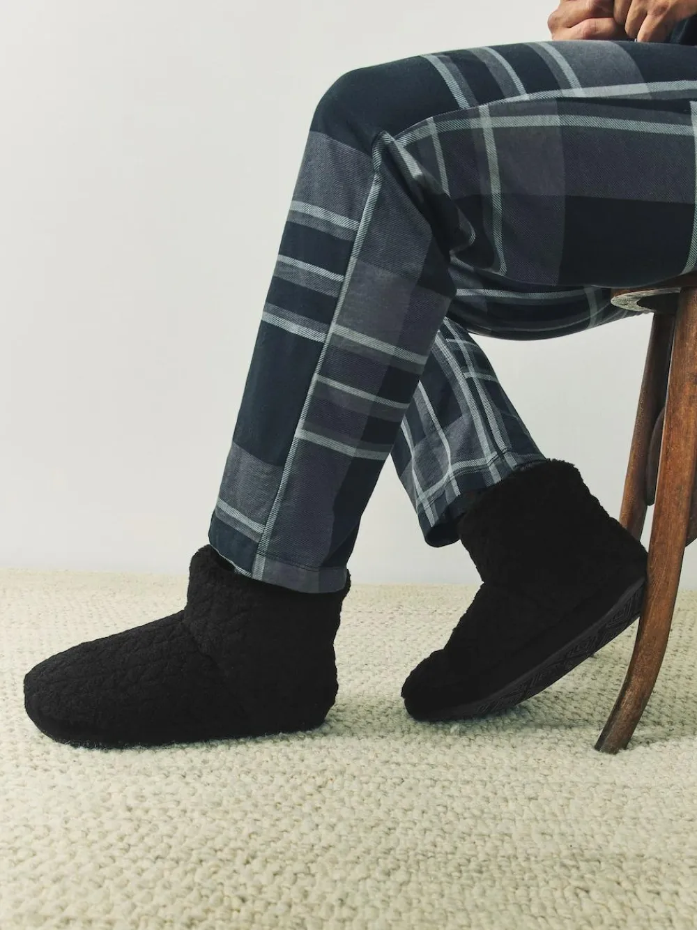 Next Textured Fleece Boot Slippers^ Slippers|Slippers