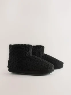 Next Textured Fleece Boot Slippers^ Slippers|Slippers