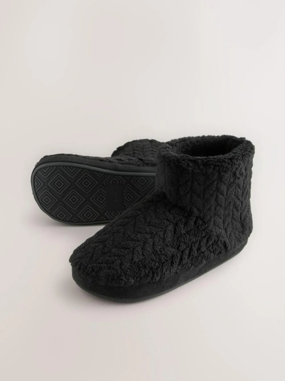 Next Textured Fleece Boot Slippers^ Slippers|Slippers