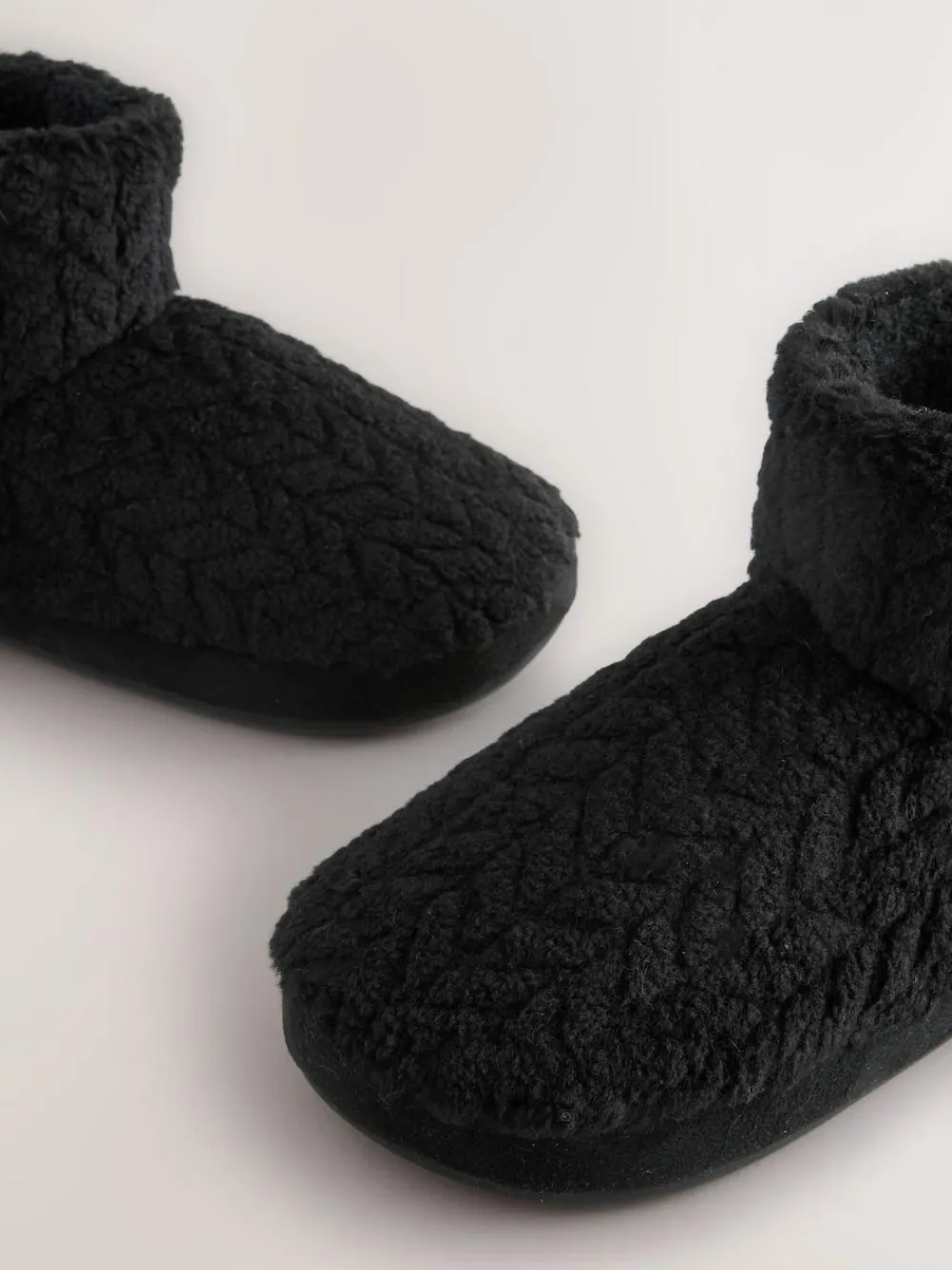 Next Textured Fleece Boot Slippers^ Slippers|Slippers