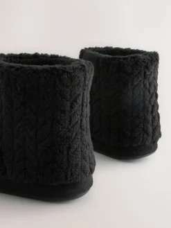 Next Textured Fleece Boot Slippers^ Slippers|Slippers