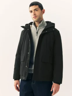 Next ThermoGen Parka Jacket with Borg Lining Black