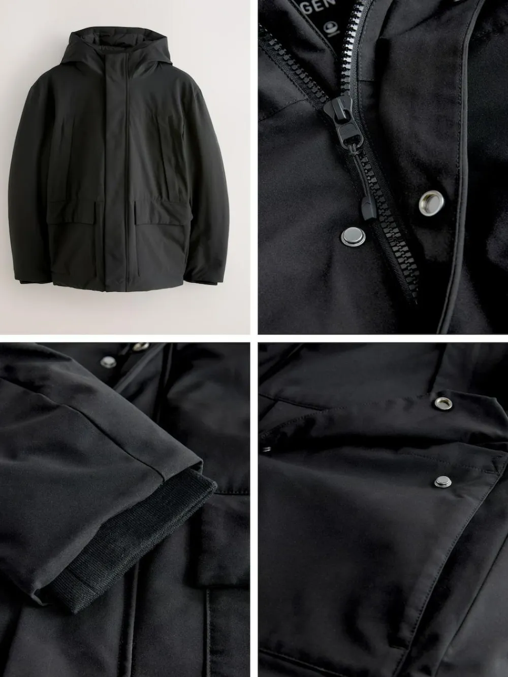 Next ThermoGen Parka Jacket with Borg Lining Black