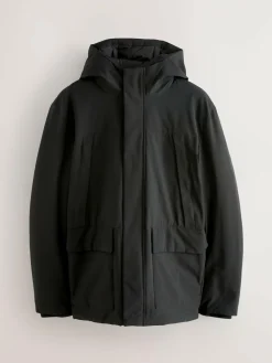 Next ThermoGen Parka Jacket with Borg Lining Black
