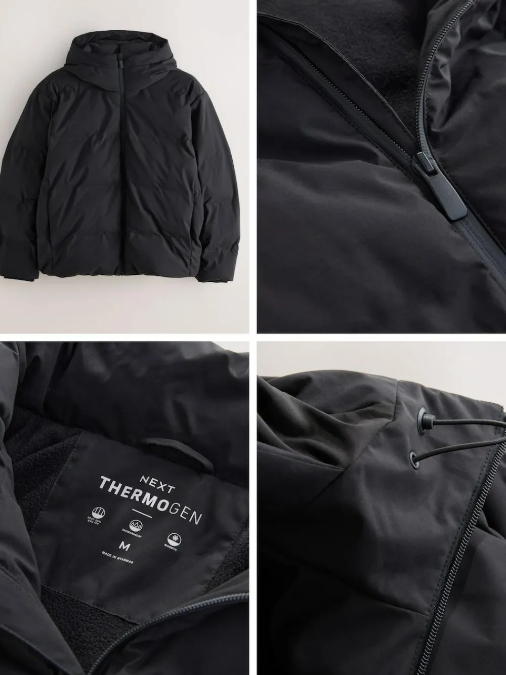 Next ThermoGen Shower Resistant Puffer Jacket Black