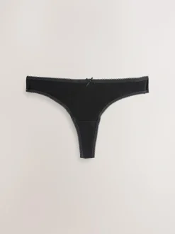 Next Black Thong Full Briefs Cotton Knickers 10 Pack^Women Panties