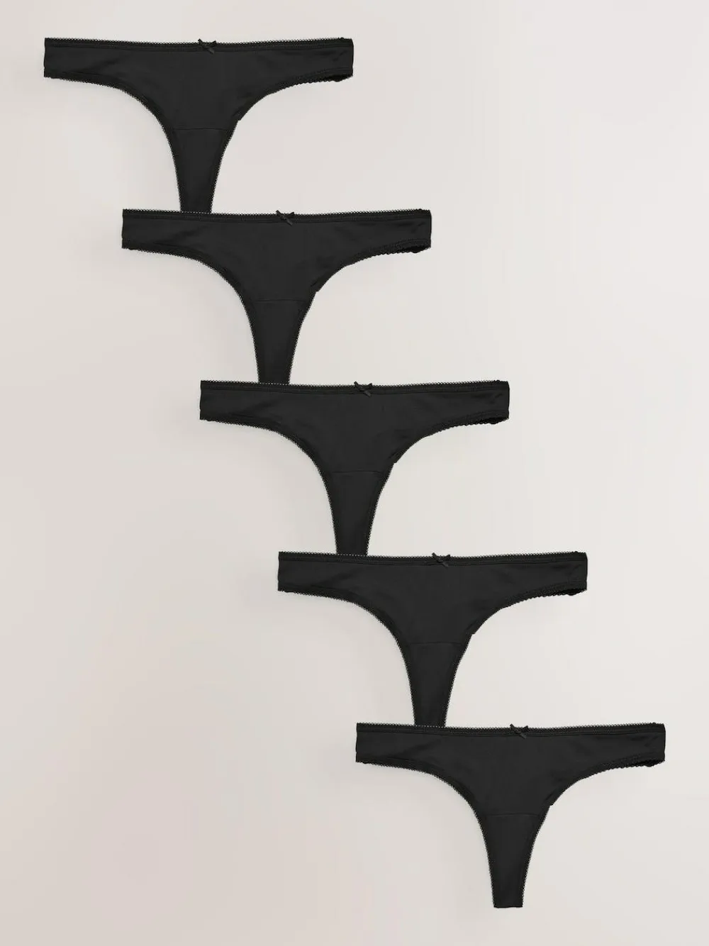 Best Next Thong Microfibre Knickers 5 Pack Black