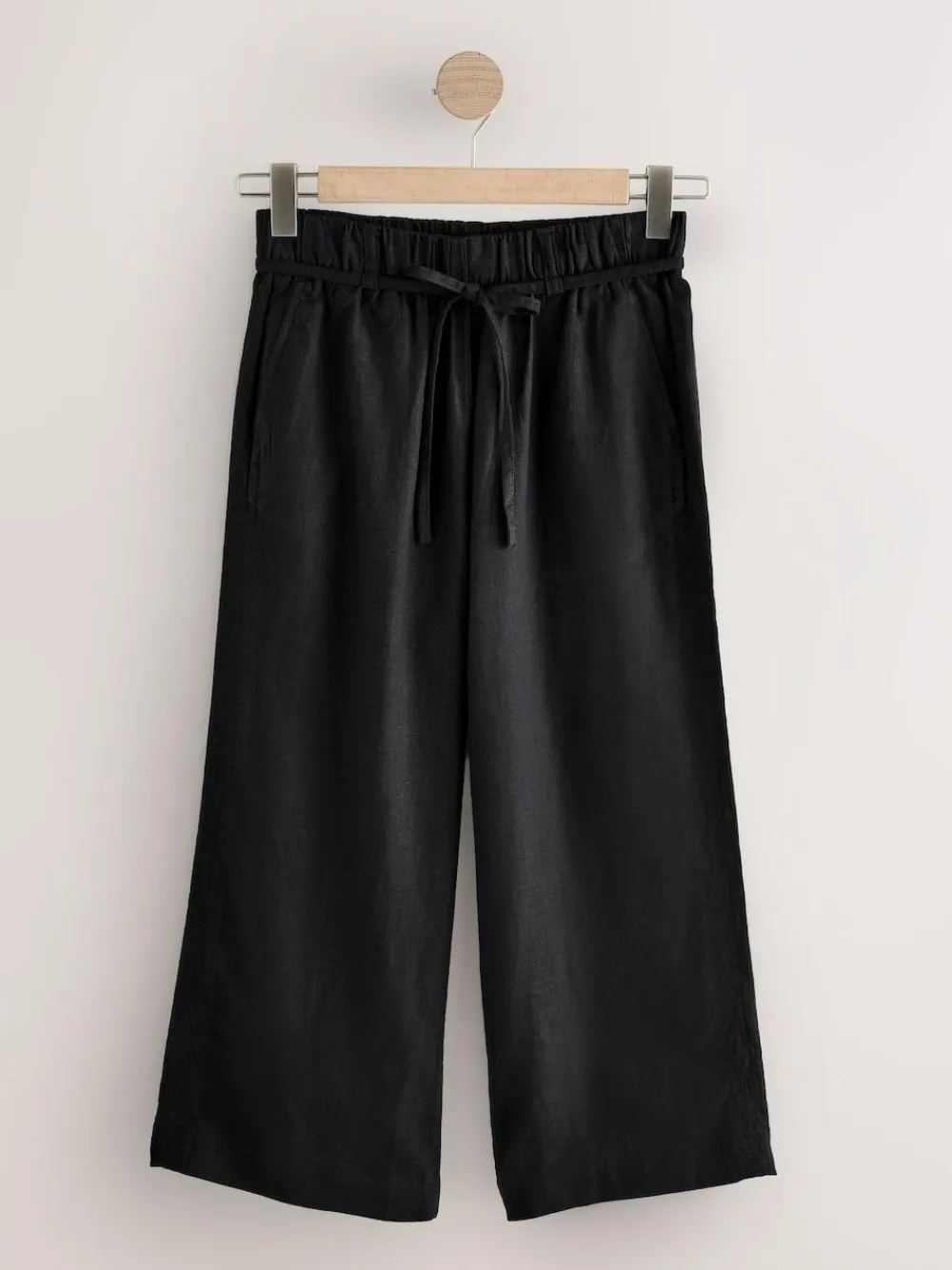 Clearance Next Tie Waist Linen Blend Culottes Black
