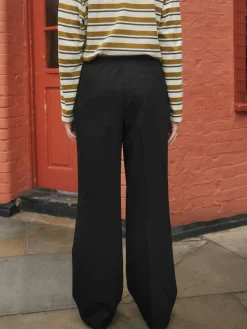Next Black Tie Waist Wide Leg Trousers^Women Suits & Tailoring