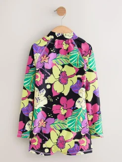 Outlet Next Black Tropical One Piece Short Swimsuit (3-16yrs)