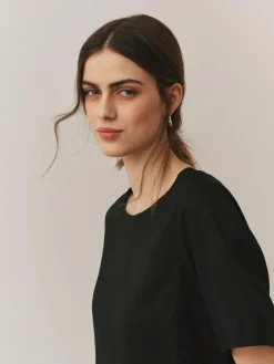 Online Next Black T-Shirt With Linen