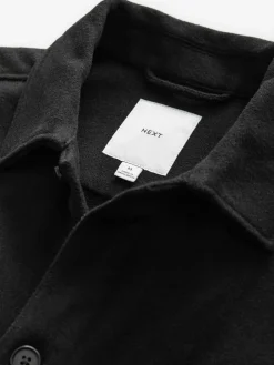 New Next Twin Pocket Shacket Overshirt with Wool Black
