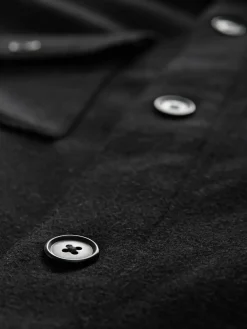 New Next Twin Pocket Shacket Overshirt with Wool Black