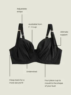 Best Next Ultimate Support F-K Underwired Bikini Top Black