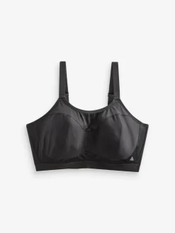 Hot Next Ultimate Support Non Pad Minimising Wired Dry Tech High Impact Sports Bra Black