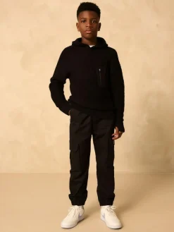 Next Black Utility Knitted Hoodie (3-16yrs)^BOY Sweatshirts & Hoodies|Knitwear & Sweaters