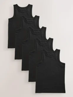 Best Next Black Vests 5 Pack (1.5-16yrs)