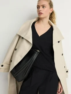 Online Next Black V-Neck Cap Sleeve T-Shirt