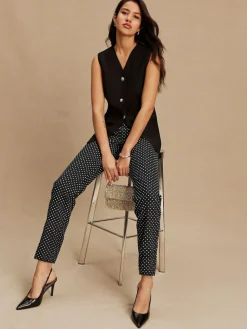 Next Black V-Neck Waistcoat with Button Detail^Women Suits & Tailoring