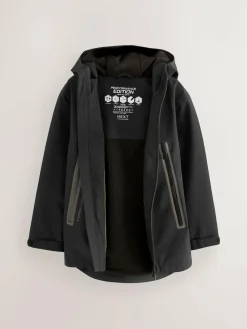 Next Black Waterproof Fleece Lined Hooded Jacket (3-16yrs)^BOY Coats & Jackets|Snowsuits & Coats