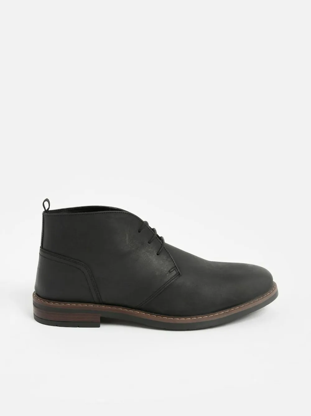 New Next Waxy Leather Chukka Boots Black