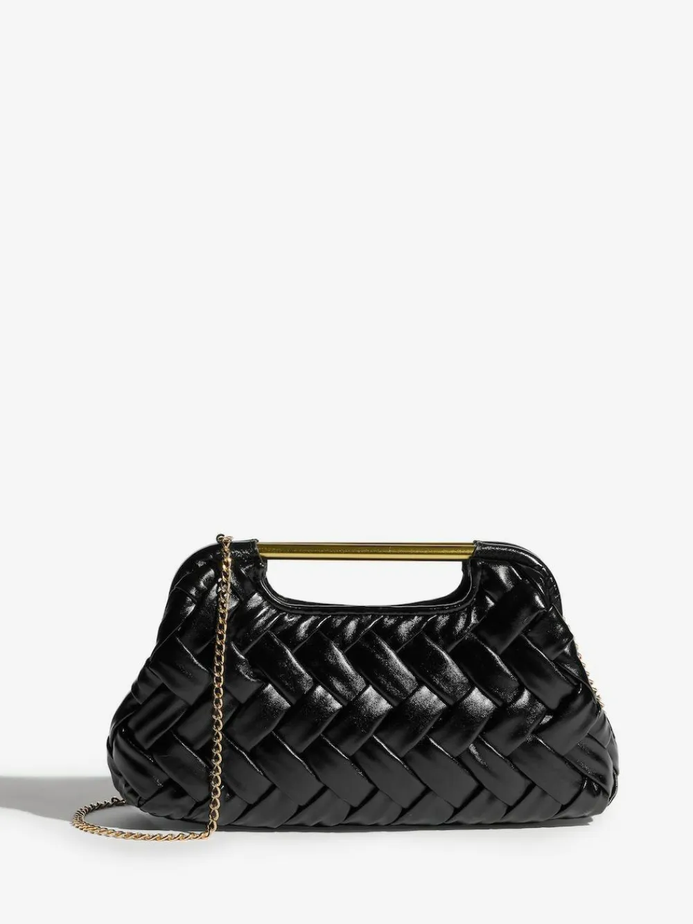 Outlet Lipsy Weave Grab Handle Clutch Bag Black