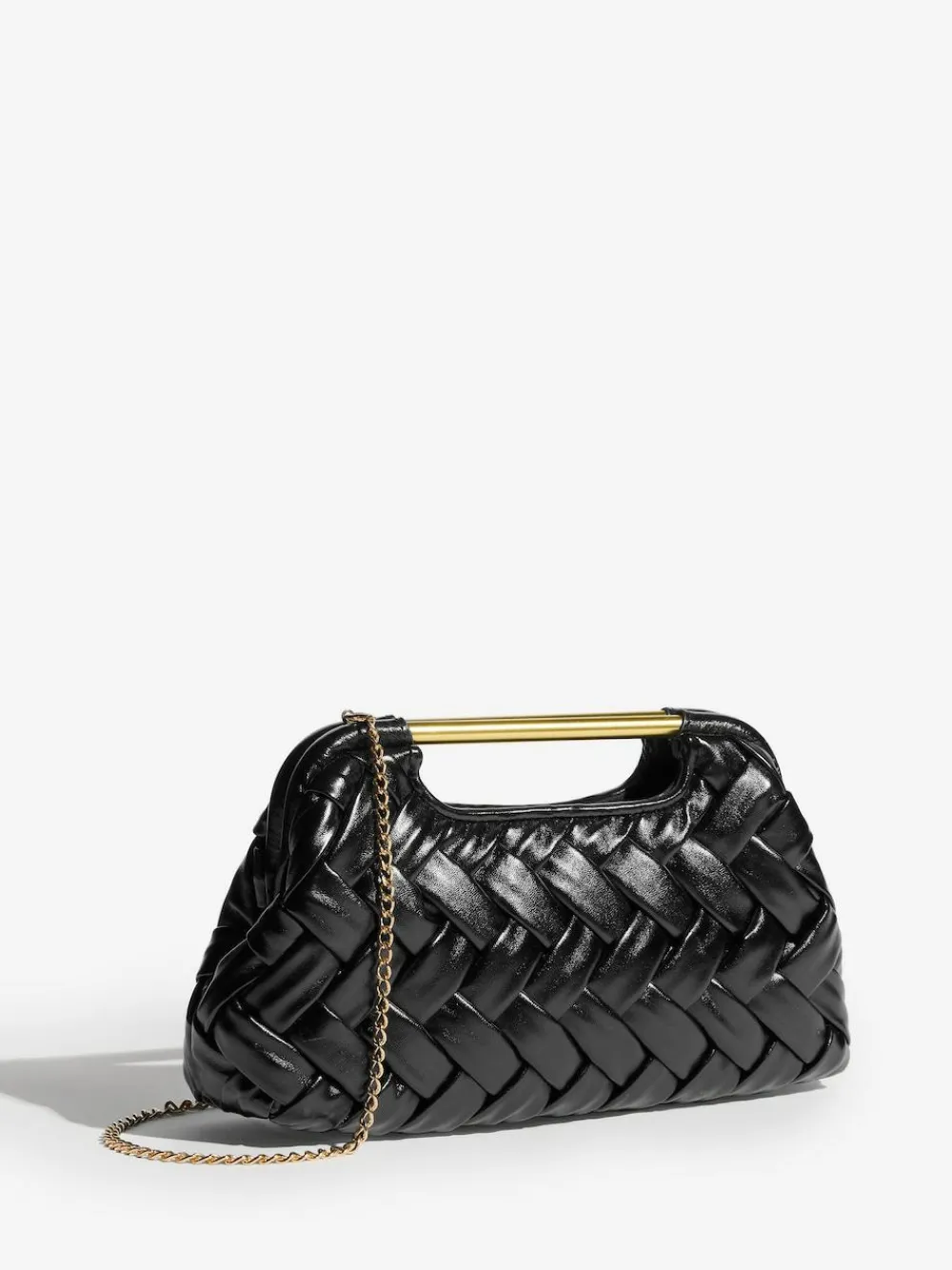 Outlet Lipsy Weave Grab Handle Clutch Bag Black