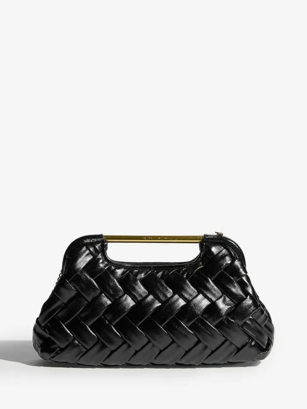 Outlet Lipsy Weave Grab Handle Clutch Bag Black