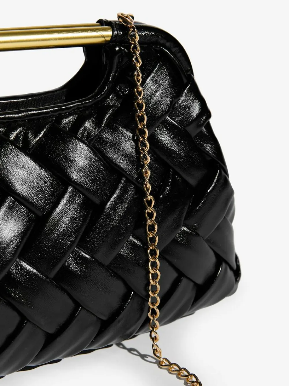 Outlet Lipsy Weave Grab Handle Clutch Bag Black